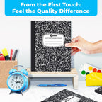 Rosmonde 2000 Pack Composition Notebooks Bulk, Wide Ruled, Black Marble