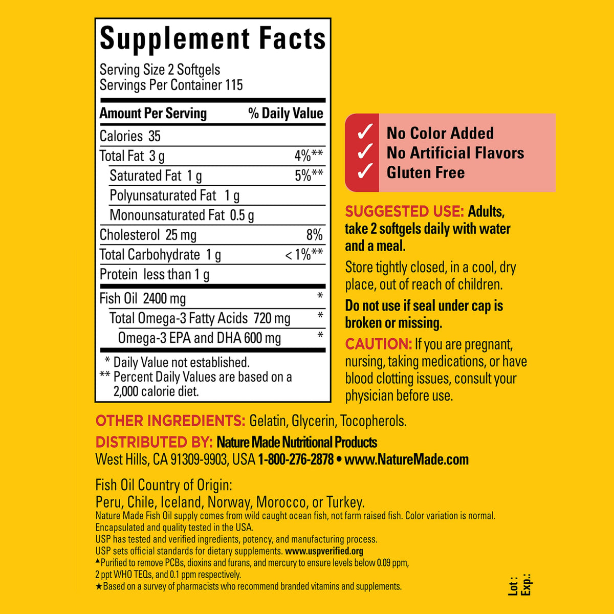 Nature Made Fish Oil Omega-3 1200mg Softgels