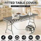 Smiry Rectangle Picnic Table Cloth - Black and Beige / 72" x 36" (Rectangular) view 6