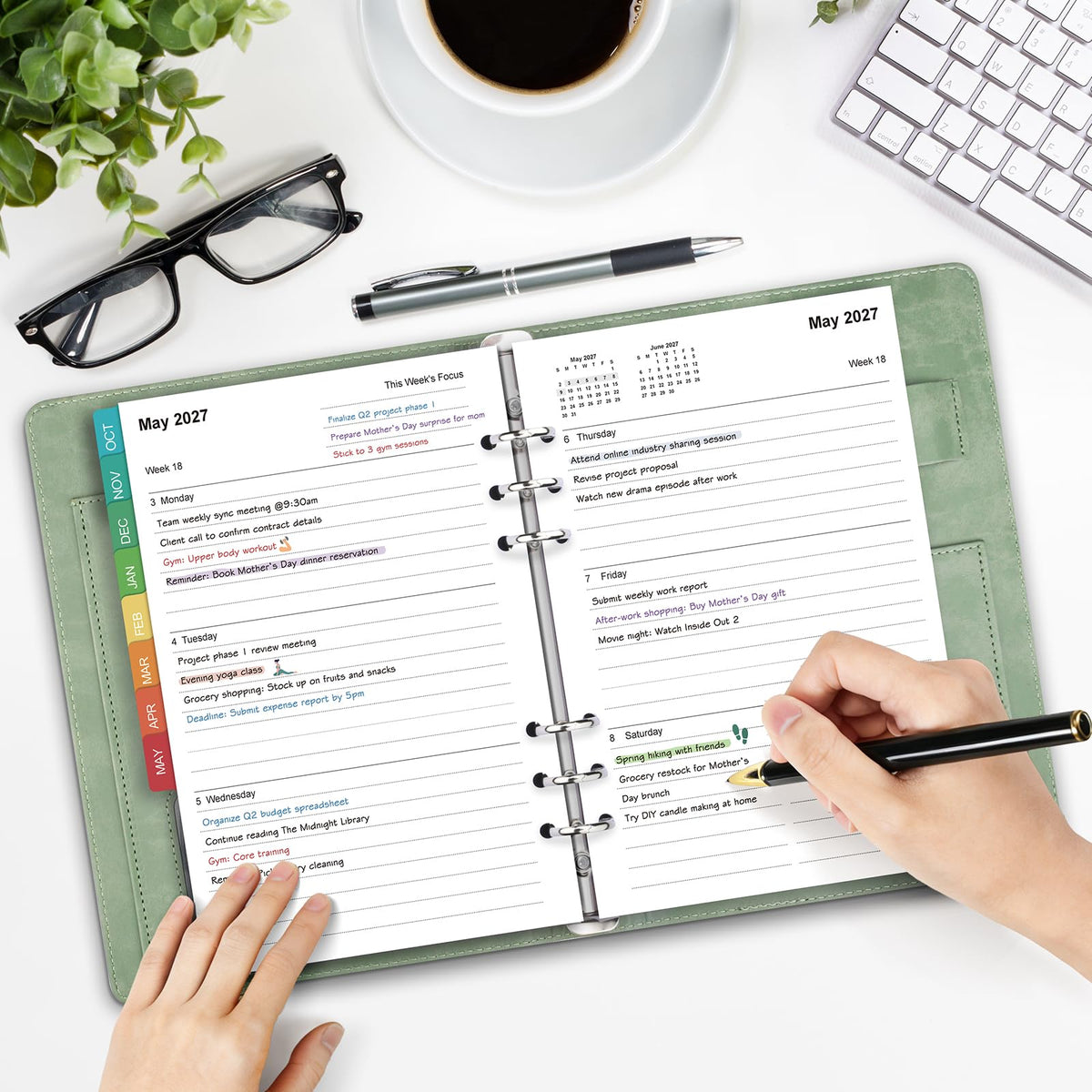 A5 Planner Inserts: 18 Months Oct 2026-Mar 2028 Weekly & Monthly Refills (additional view 6)