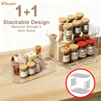 FIRJOY Lazy Susan Organizer - 2 Tier Rectangular / 14" x 10" Clear - 1 Pack view 4