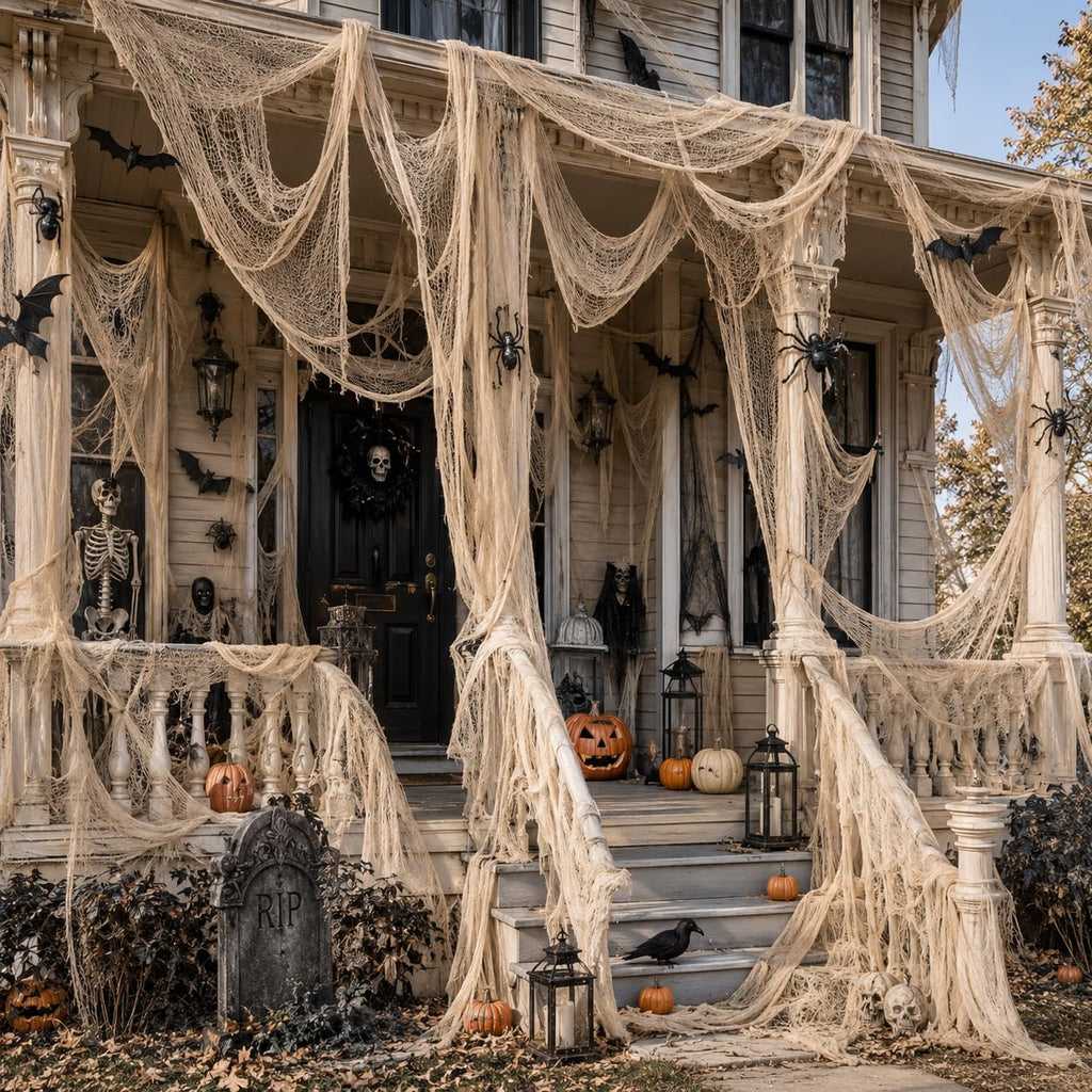 Qtisky Halloween Gauze Creepy Cloth