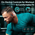 Active Noise Cancelling Ear Buds Wireless Bluetooth Headphones 80H Playtime Display Charging Case 50dB ANC Over - Black view 8