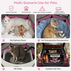 Siedihit Sieidihit Dog Cat Pet Playpen Puppy Crate Cage Indoor Outdoor, – Small Pink (SDUS1P1CWAG30S)