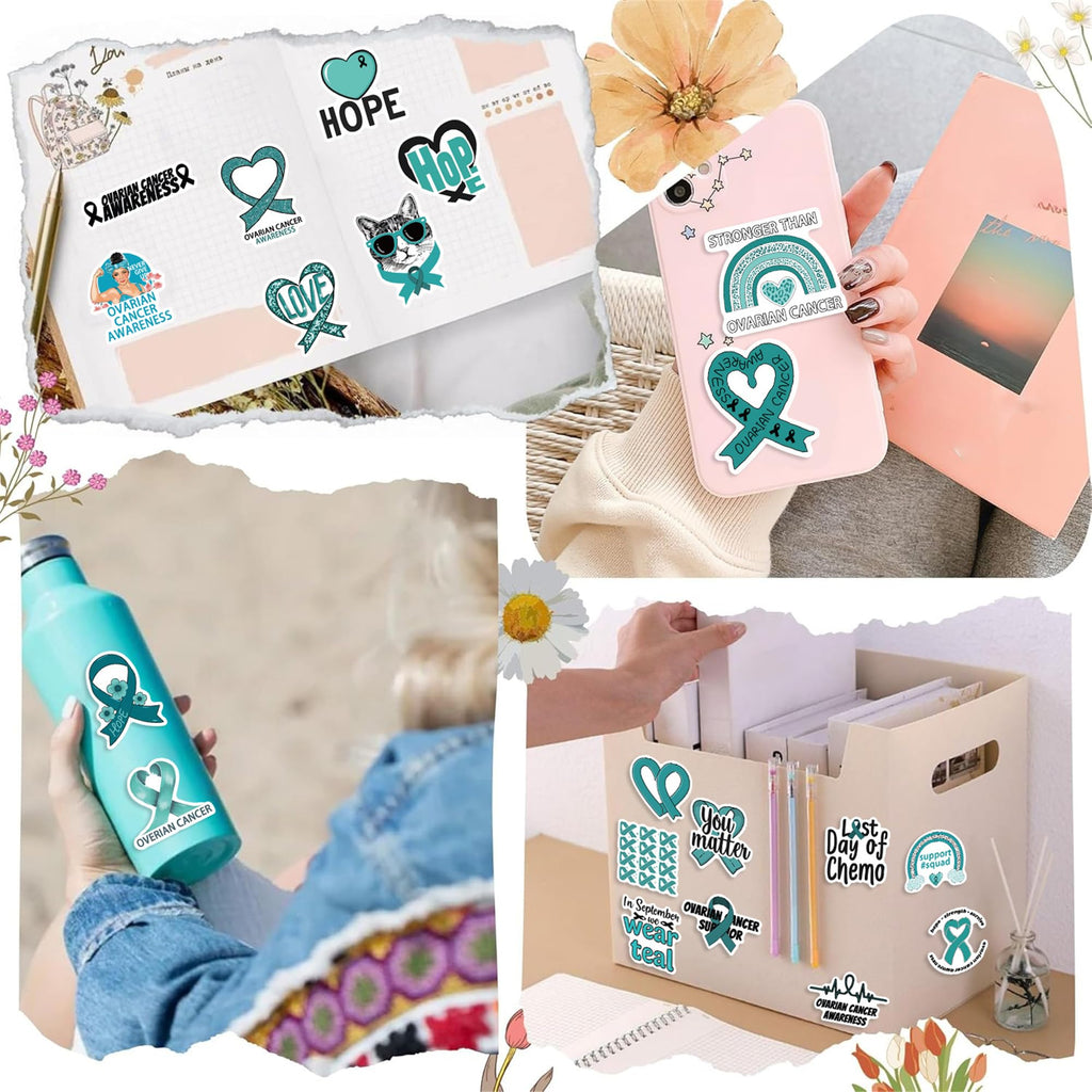 Love and Care Ovarian Cancer Patient Stickers,50PCs,Ovarian Cancer Festival Laptop Decals (additional view 2)