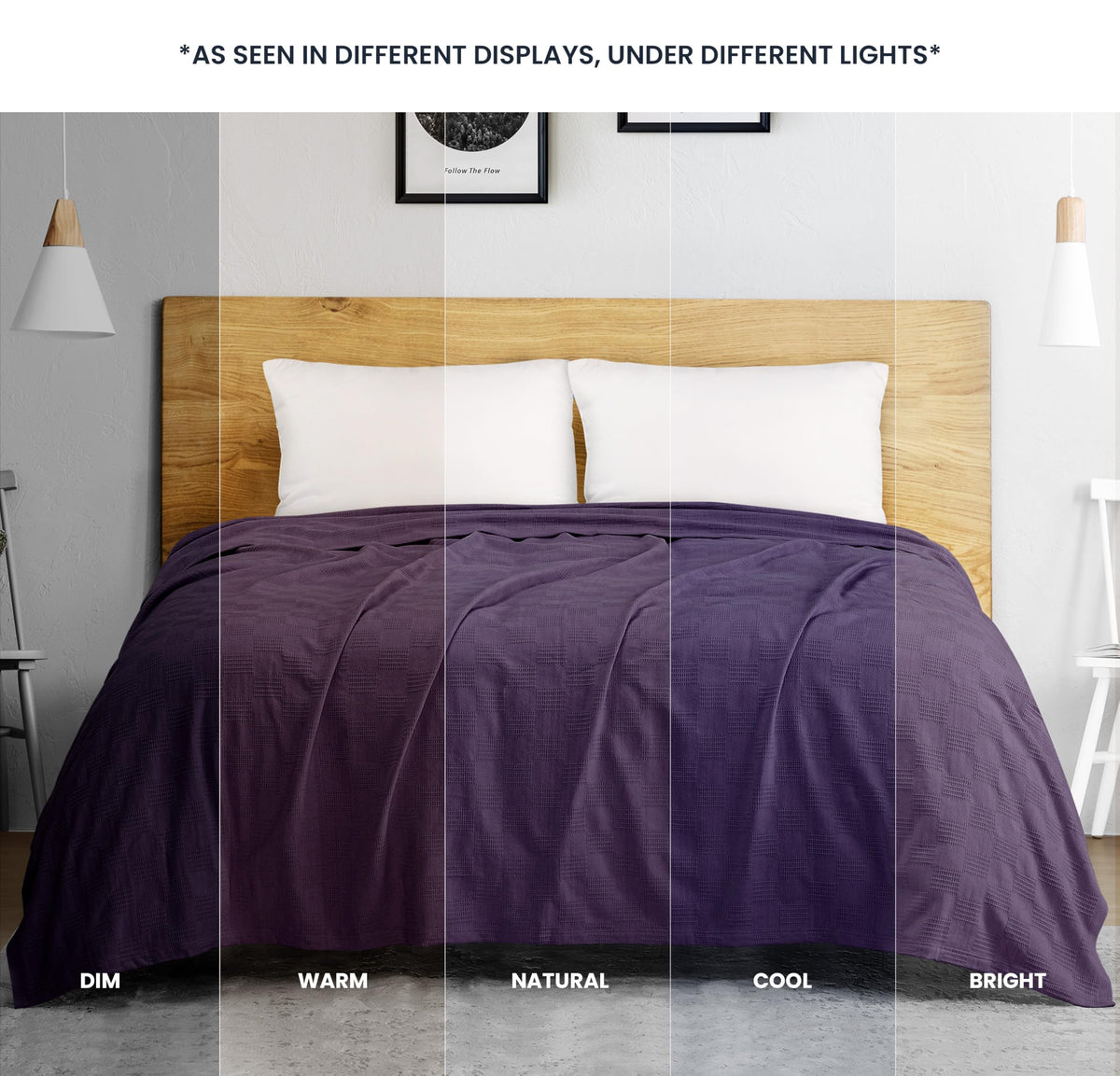 Utopia Bedding 100% Cotton Thermal Blanket Soft - Plum / Twin view 3