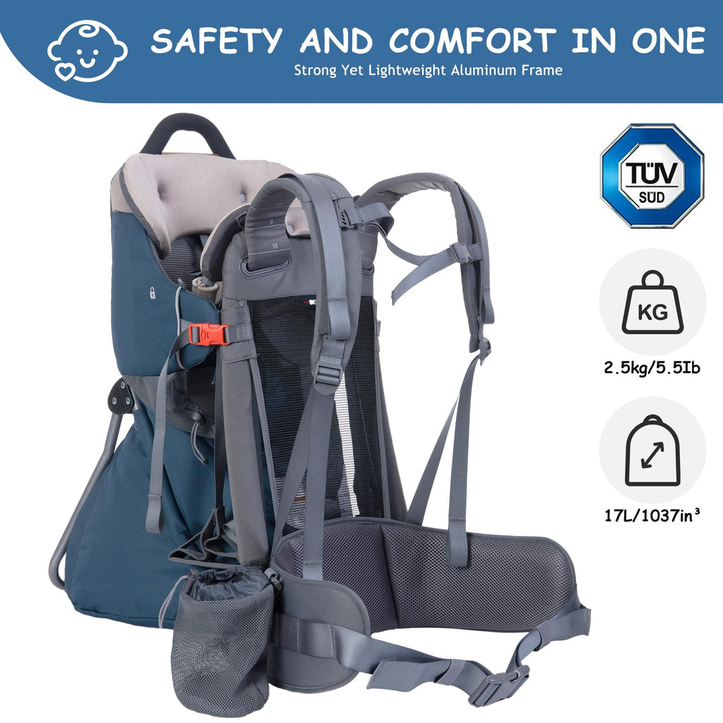 WIPHA Toddler Hiking Backpack Carrier - Navy Blue view 1