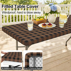 Smiry Rectangle Picnic Table Cloth - Black and Brown / 72" x 36" (Rectangular) view 1