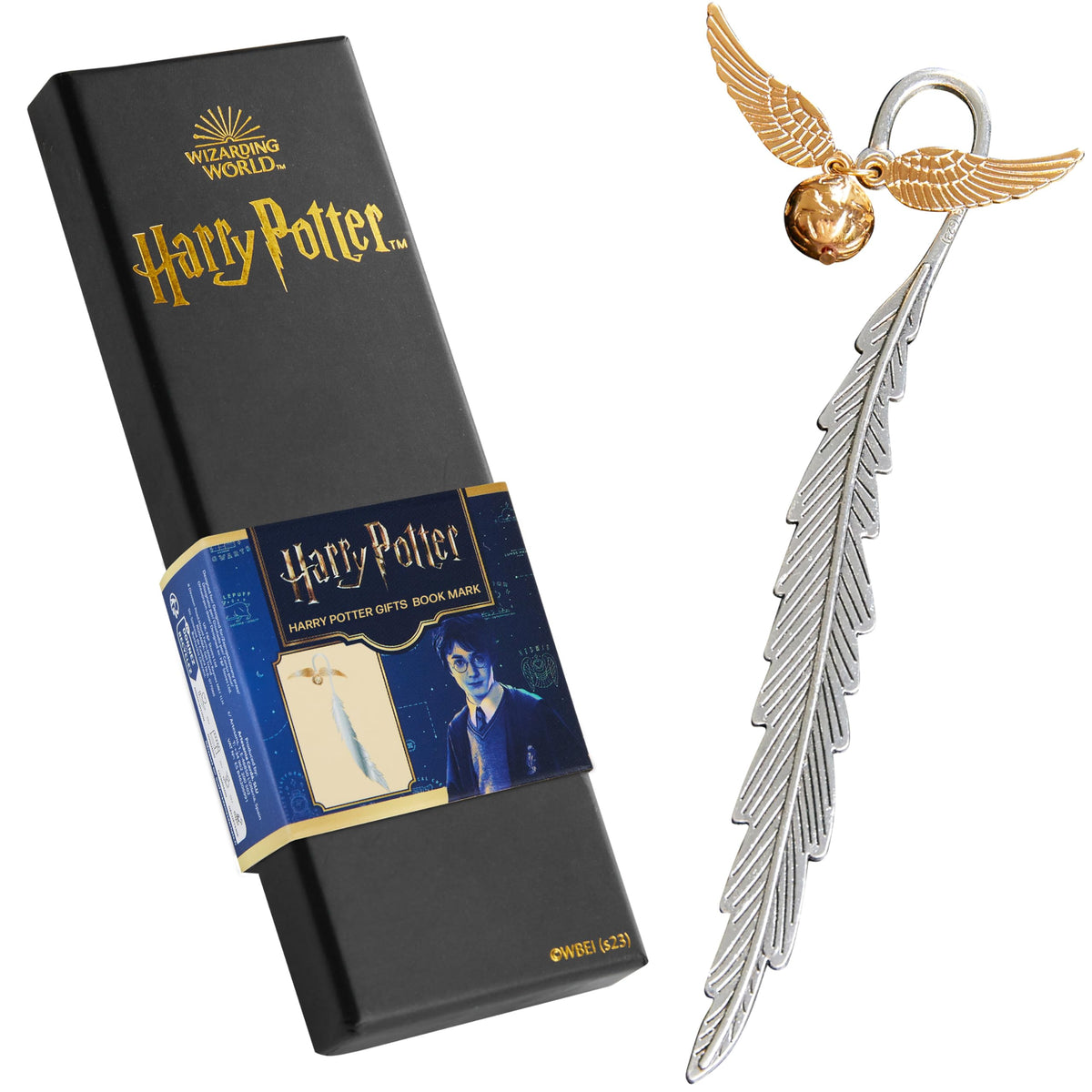 Harry Potter Metal Bookmark with Hanging Charm Golden Snitch Hogwarts Reading Gifts Christmas Stocking Stuffers Book Lovers Gift Box - Golden Snitch