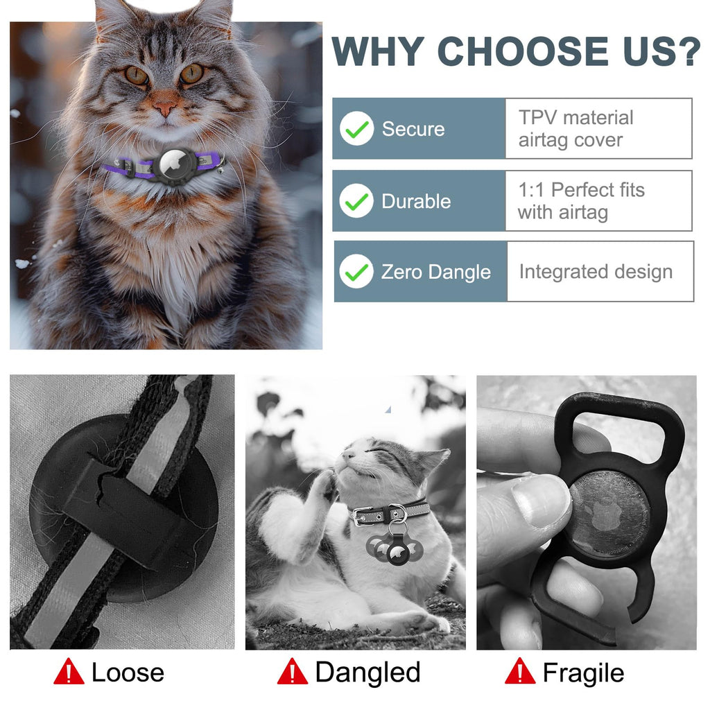 AirTag Cat Collar, Reflective Cat