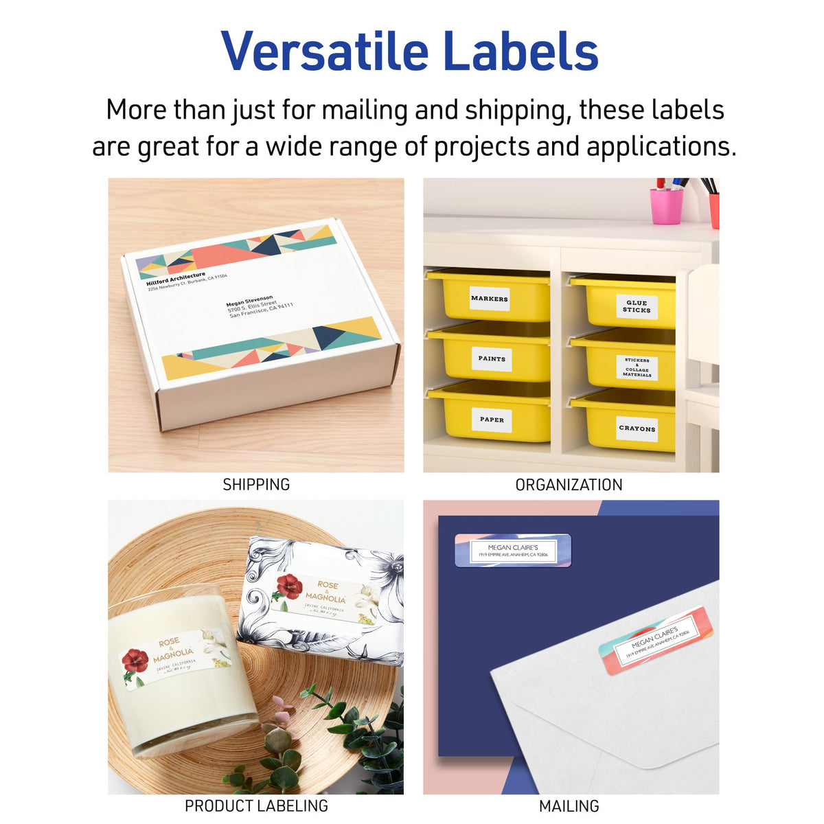 Avery Easy Peel Printable Address Labels, Sure Feed Technology, 1" x 2-5/8" Customizable (additional view 5)