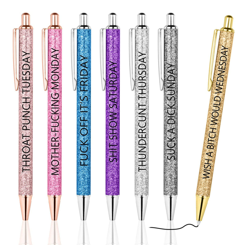 AUAUY Cartoon Ballpoint Pens - 7 Days of Week