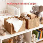 Quincry Scalloped Wicker Shelf Basket - view 12
