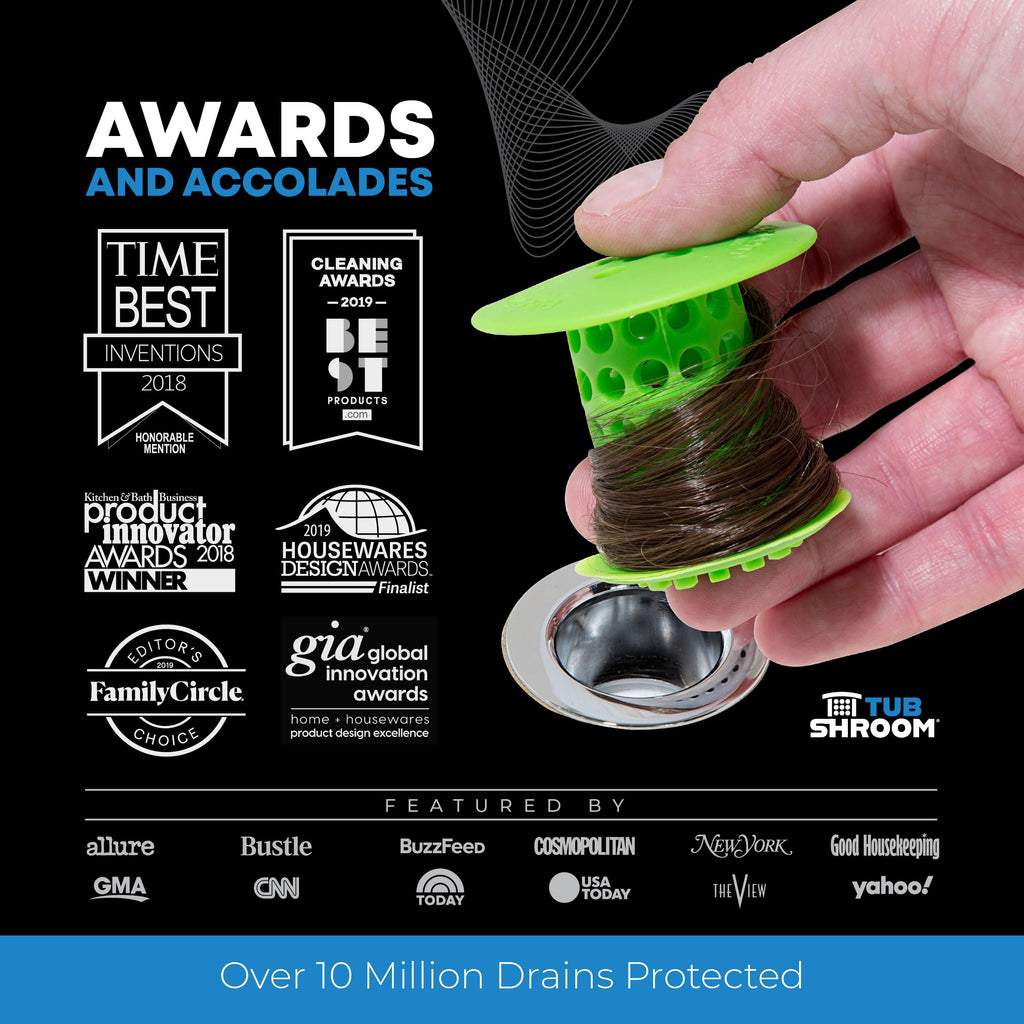 TubShroom The Revolutionary Tub Drain Protector Hair - Green view 7