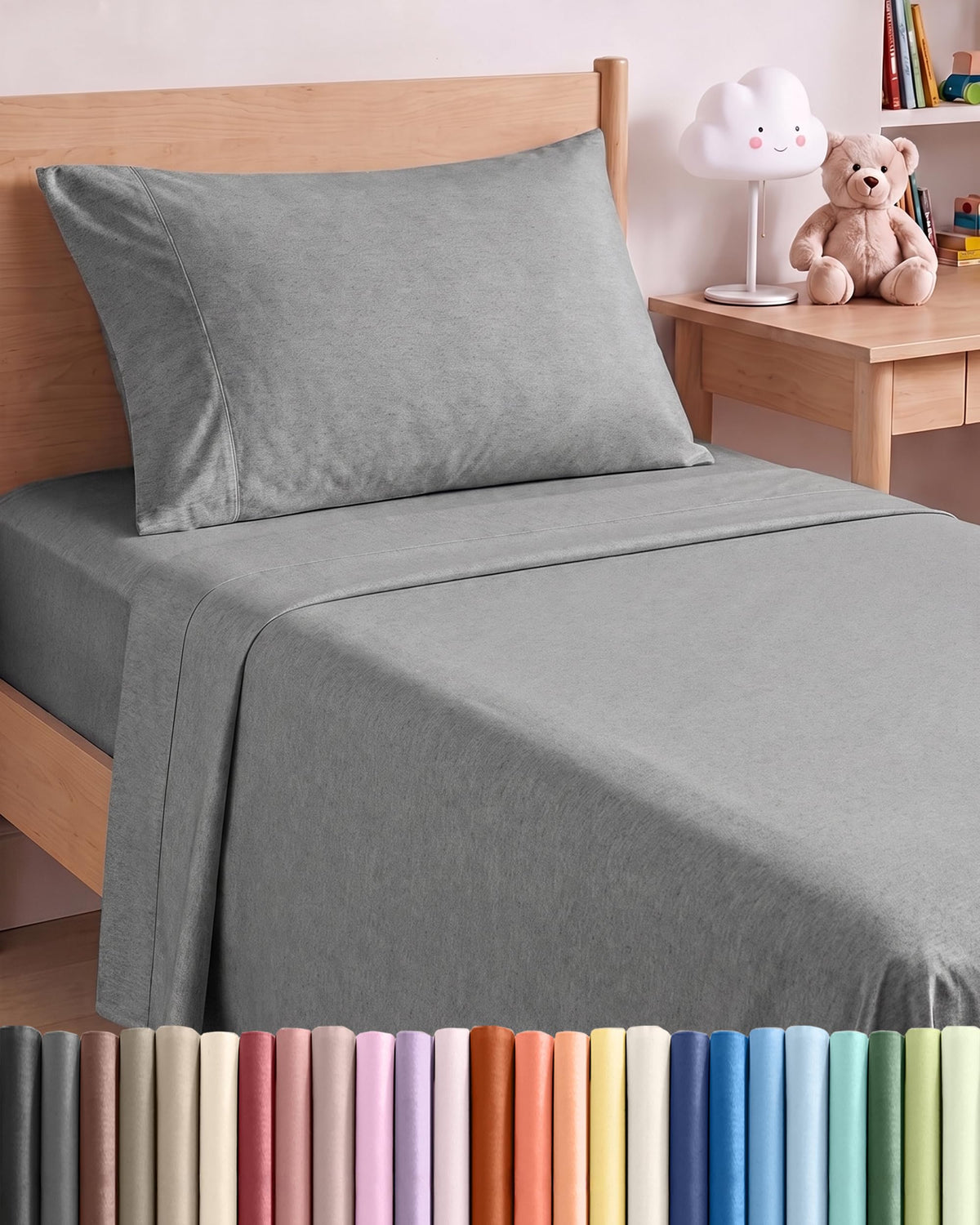 CGK Unlimited 4 Piece Sheet - 40 - Heathered Grey / Twin