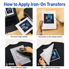 Avery Printable Heat Transfer Paper for Dark Fabrics, 8.5" x 11", Inkjet Printer Compatible