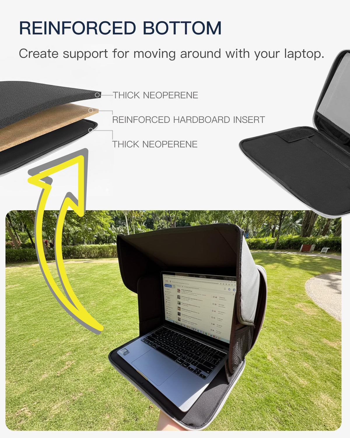 Laptop Sun Shade, Fits 13-16 inch Laptop, UV-Heat Reflective & Water-Resistant Material (additional view 5)