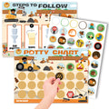 Potty Training Chart for Boys, Construction Theme, 8.3 x 11.2 inches, 10 Pack Chart with