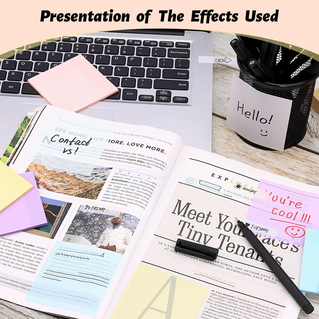 800 Sheets Transparent Sticky Notes