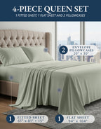 Lane Linen 100% Egyptian Cotton Ultra Soft Sheets - 40: Swiss Dot - Mineral view 1