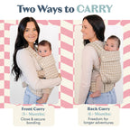 Ergonomic Hip-Healthy Baby Carrier, Front and Back Carry, 7-35 lbs - Houndstooth view 4