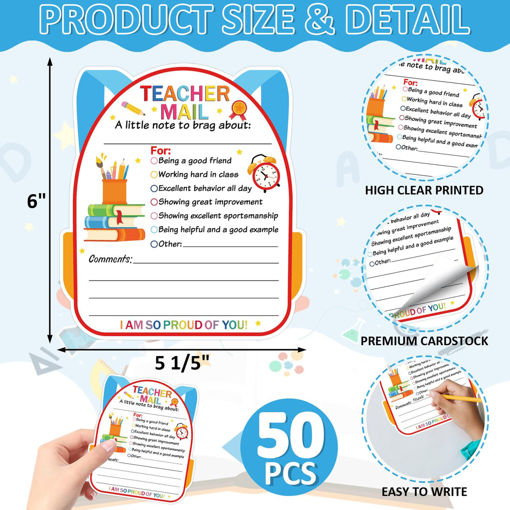 50Pcs Teacher Mail Notes to Parents - Bag view 1