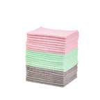 Amazon Basics Microfiber Cleaning Cloths - Green/Gray/Pink / 24-Pack