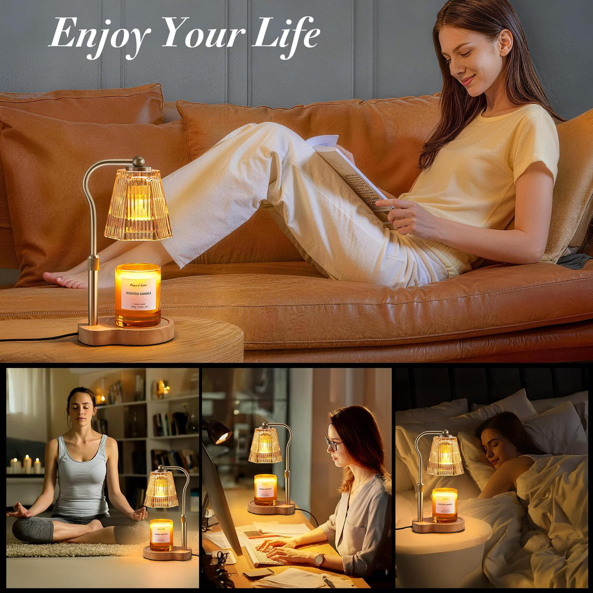 AODHGR Candle Warmer Lamp with Timer Dimmable