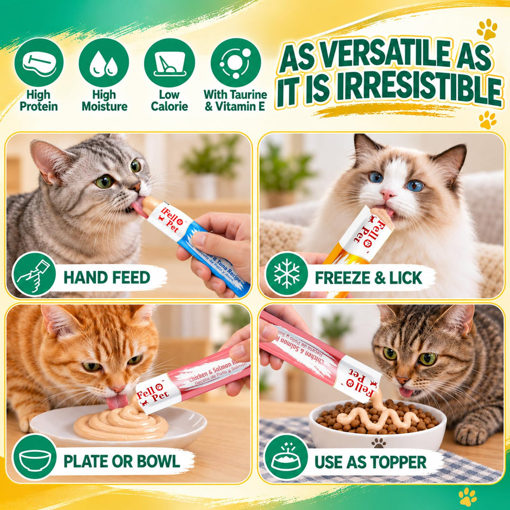 IFELLO PET High-Meat Lickable Cat Treats Variety Pack – Real Chicken & Seafood – Smooth (additional view 3)