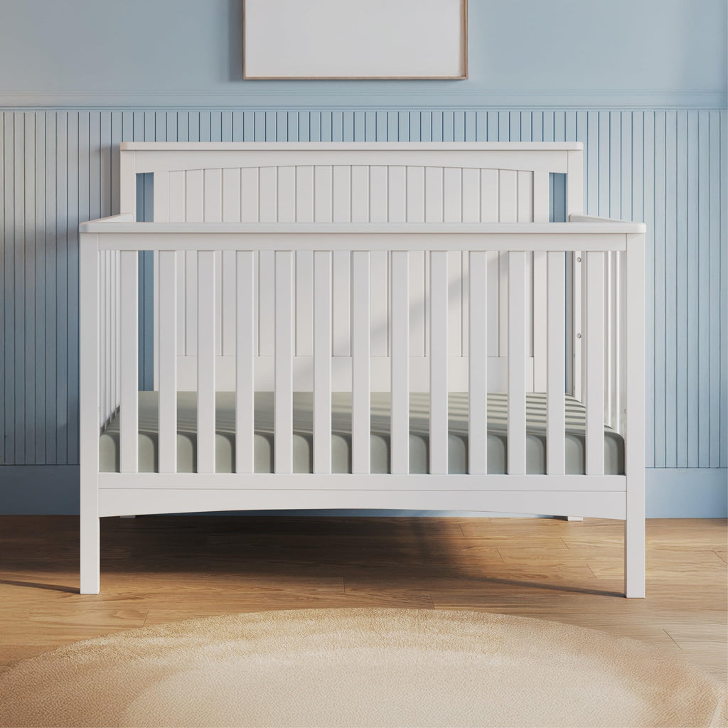Child Craft Scout 4-in-1 Convertible Baby Crib Nursery Furniture Set - Baby Bed, Dresser with Changing Table Topper (Pack of 4)