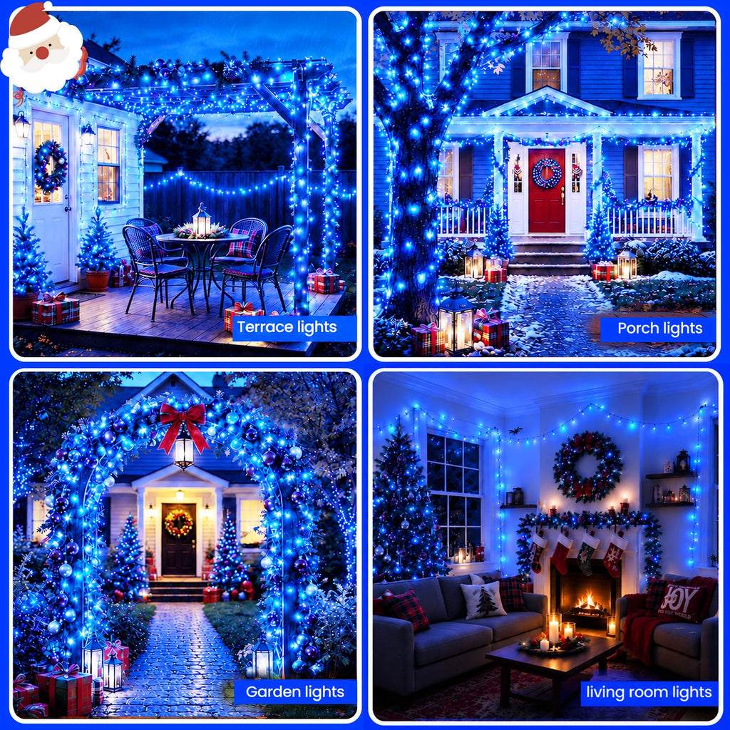 Moettany Solar String Lights Outdoor Waterproof - Blue view 6