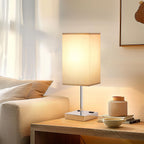 aooshine Bedside Table Lamp Touch Control - Gray & Silver Base / 17.4in view 1