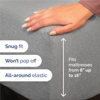Full Size 4 Piece Sheet Set - Breathable & Cooling Sheets - Heathered Grey (additional view 2)