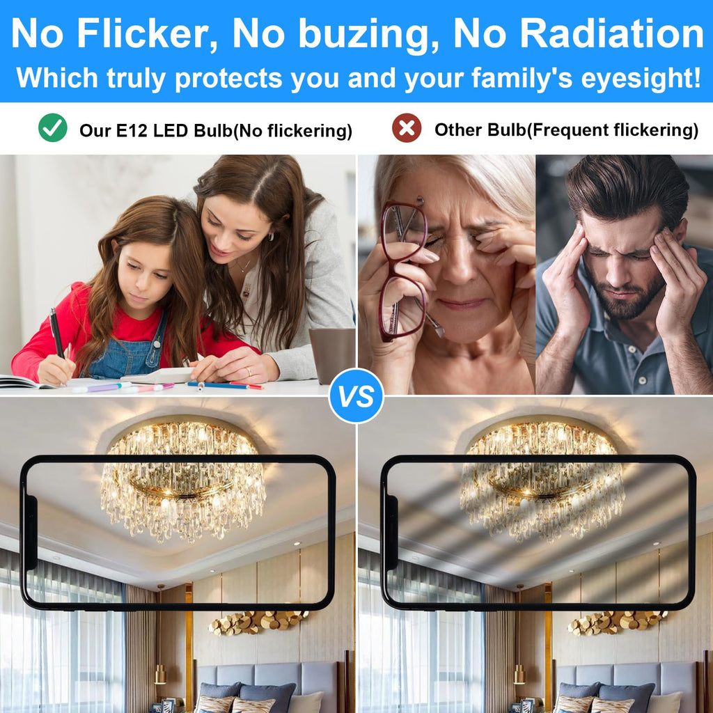 E12 LED Bulb Dimmable 7W Equivalent to 60W Halogen Bulb - Warm White / 3 view 5