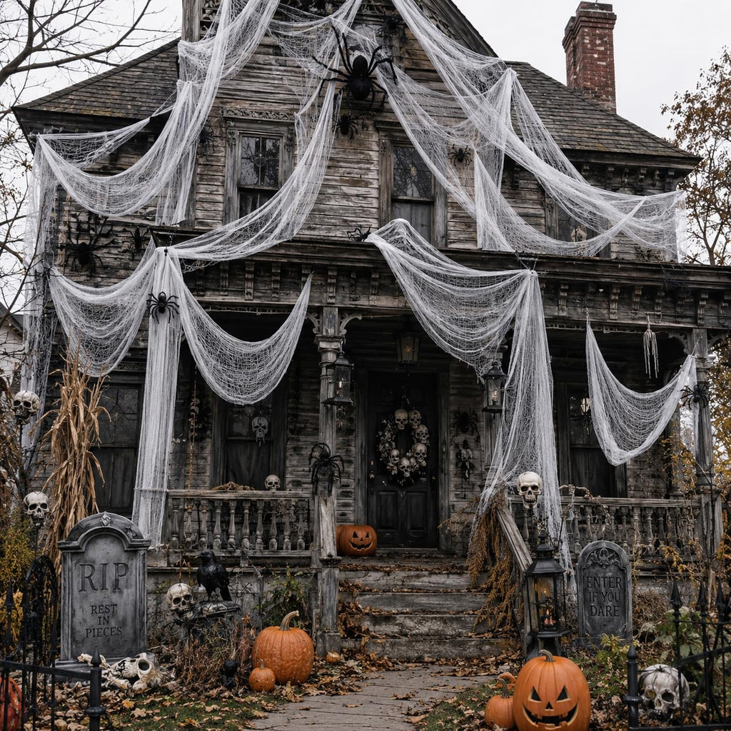 Qtisky Halloween Gauze Creepy Cloth
