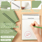 Engrowtic Graph Paper Spiral Notebook A5 - Eucalyptus Green / 2 view 1