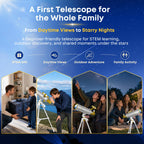 UncleHu 90mm Aperture 600mm Telescope for Adults Astronomy &Kids with Stool (additional view 6)