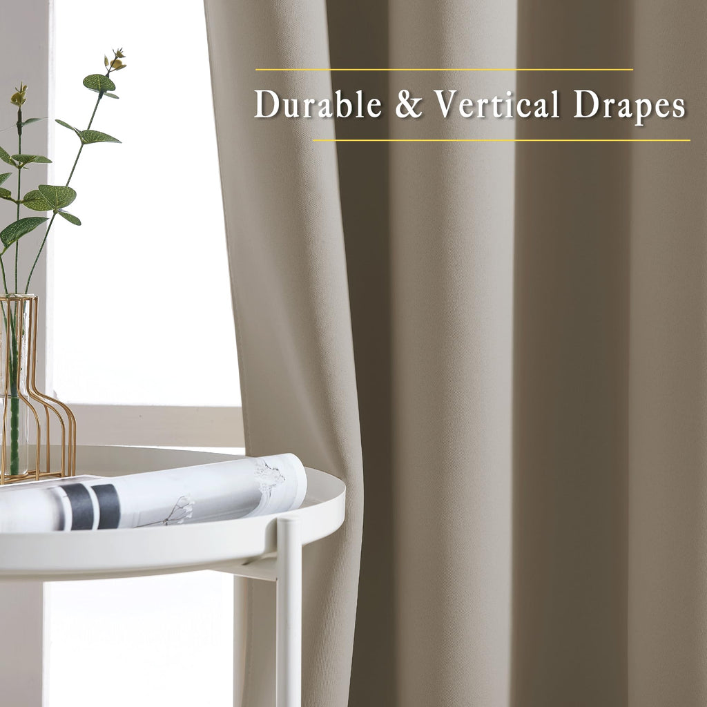 NICETOWN Bedroom Curtains Blackout Draperies - Noise Reducing Thermal Insulated Window Decorative Blackout (Pack of 2)