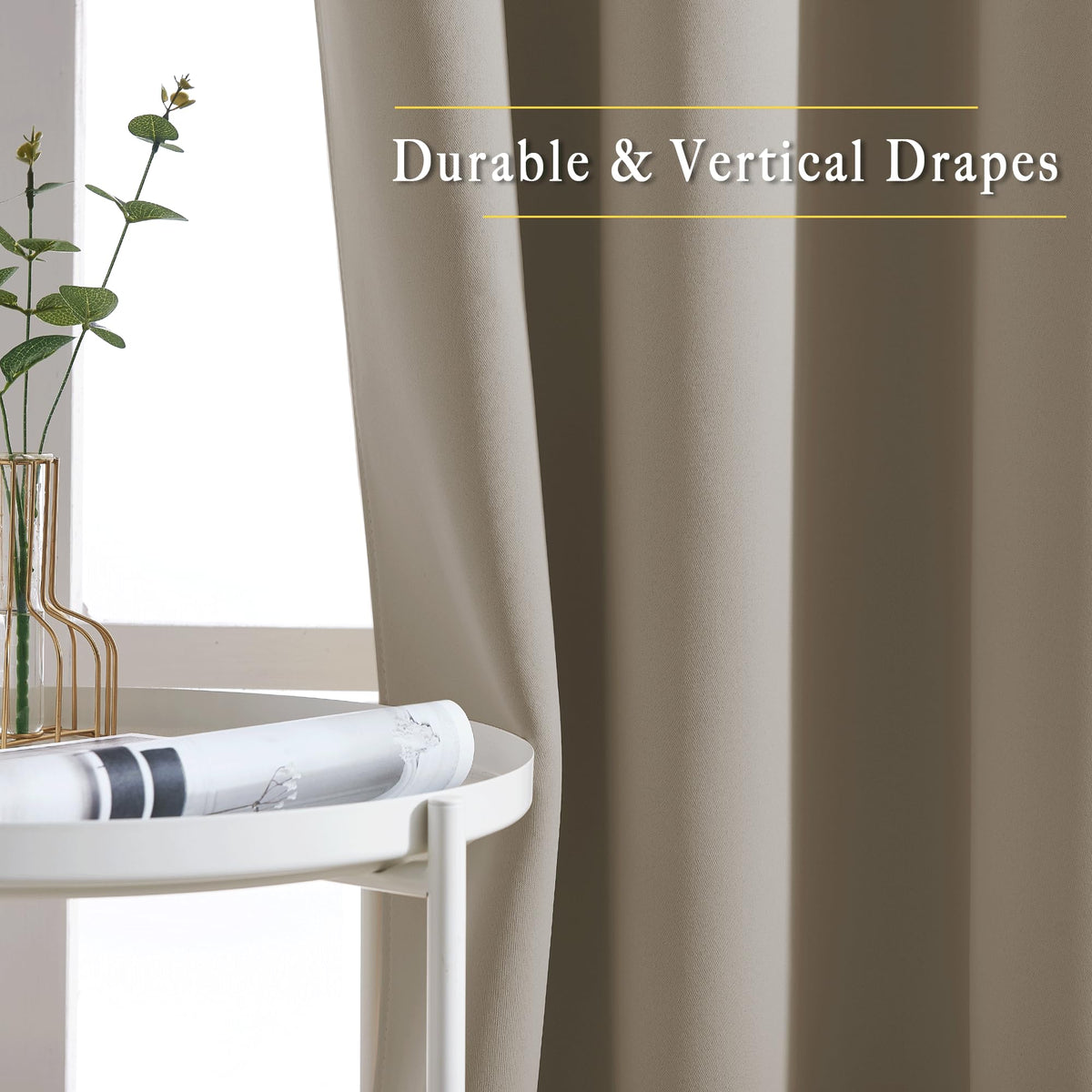 NICETOWN Bedroom Curtains Blackout Draperies - Noise Reducing Thermal Insulated Window Decorative Blackout (Pack of 2)