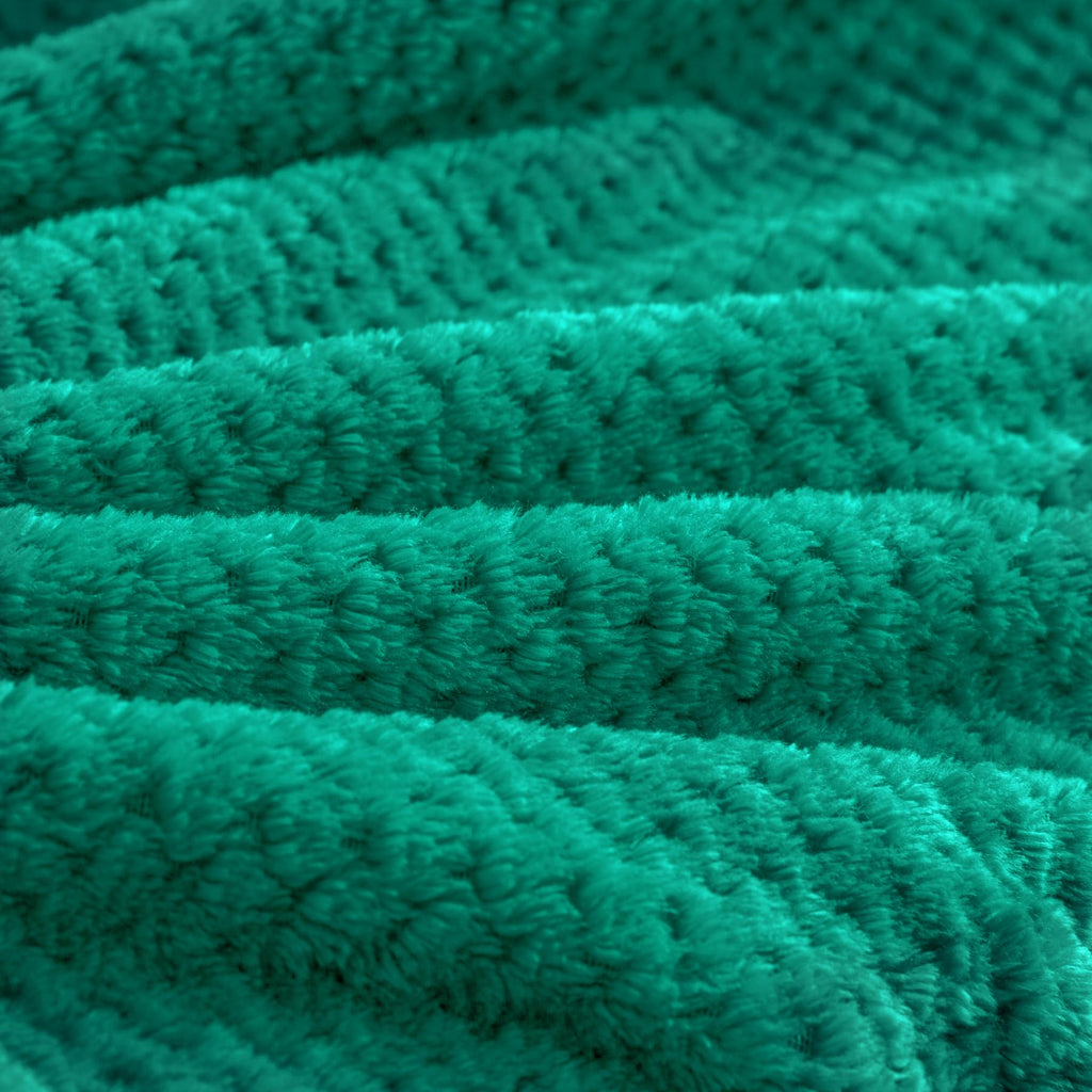 BEDELITE Travel Blanket with Bag, Jacquard Fleece Blanket 65"x40" - Teal view 5