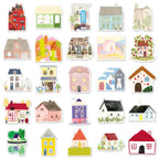 Cute Cartoon House Stickers for Journaling - 50PCS Aesthetic Watercolor House Stickers (additional view 2)