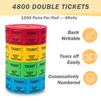 Homrelaxy Pairs Double Raffle Tickets, 50/50 Raffle Tickets Roll