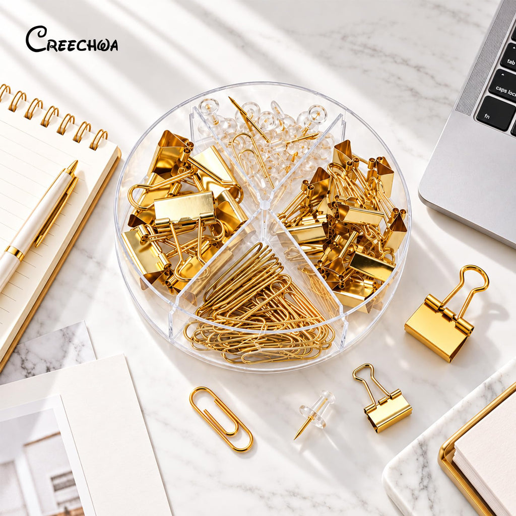 Creechwa Paper Binder and Clips - Gold / 72 / 1 Pack view 1