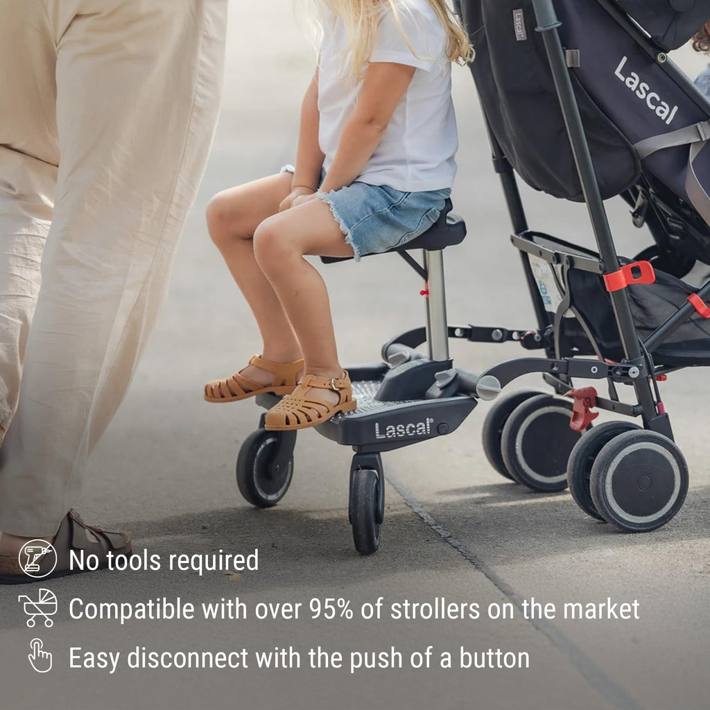 Lascal BuggyBoard Maxi+ - Black with Gray Saddle Seat (11041)