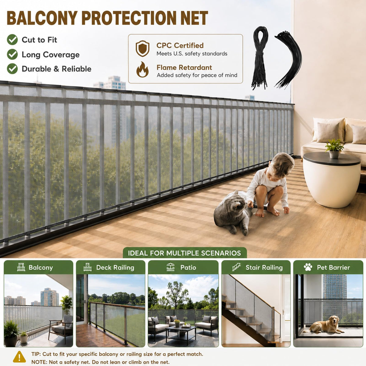Hosuly Banister Guard Balcony Netting