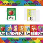 YIYDONG 36 Pieces Alphabet Number Posters Bulletin Board - Bright Colors view 3