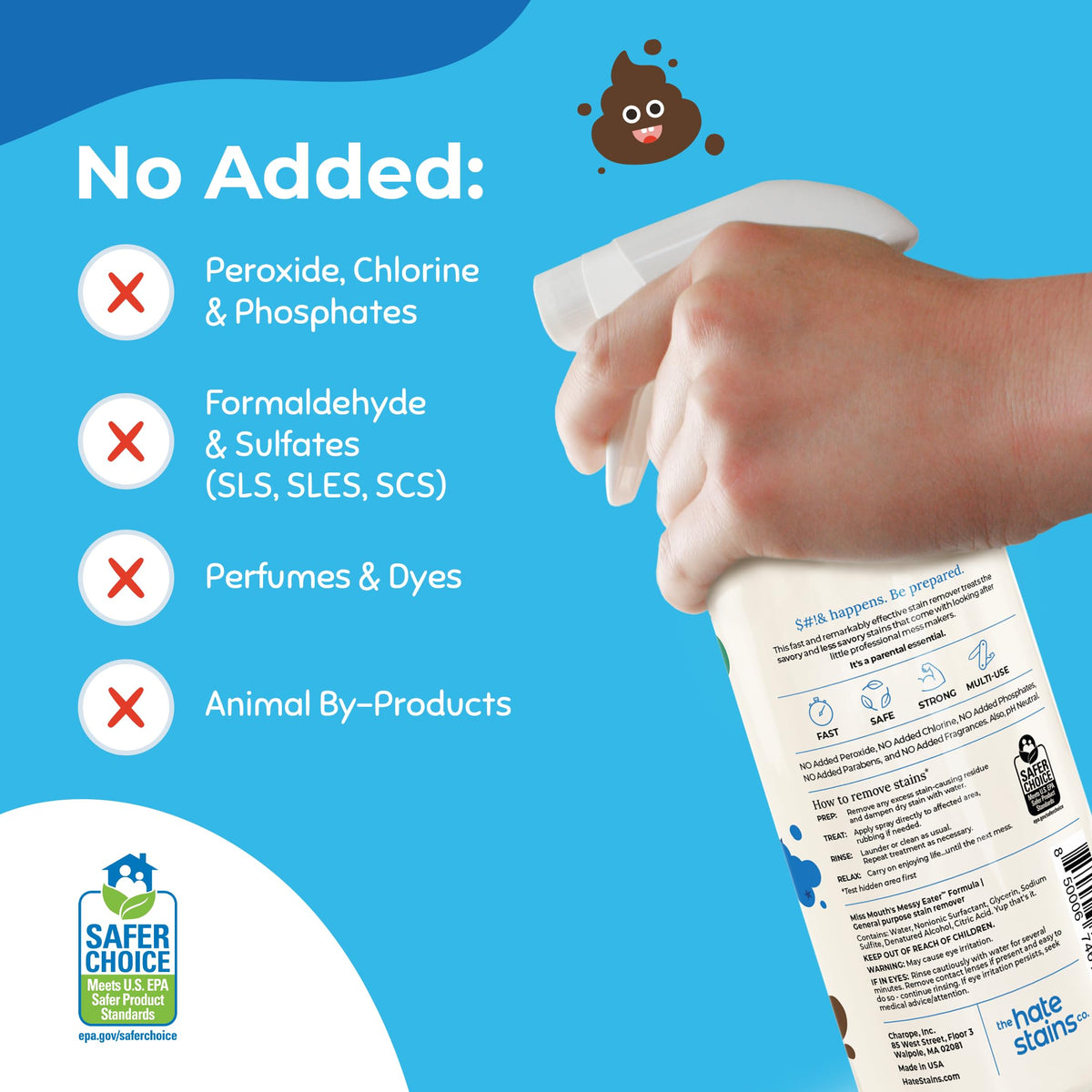 Miss Mouth's Messy Eater Stain Treater Spray, Laundry Stain Remover, – 16 Oz (abs-86)