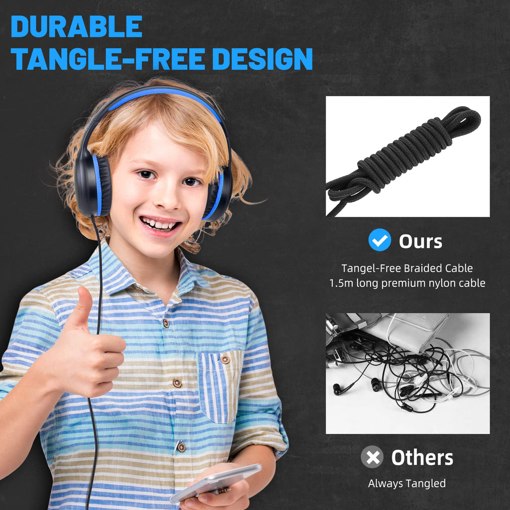 UKELALA U2C Type C Headphones - Black/Blue view 5