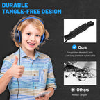UKELALA U2C Type C Headphones - Black/Blue view 5