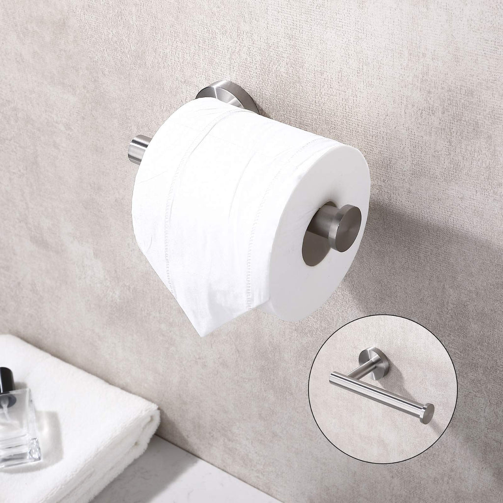TASTOS Toilet Paper Holder SUS304 Stainless Steel Round - Brushed Nickel / 1 view 1